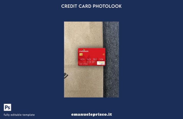 modello frontale photolook per carta elettronica visto Panama Multibank in stile
